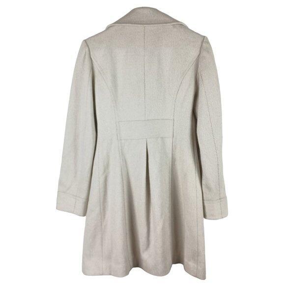 Mac & Jac Wool Blend Overcoat Womens 2 Double Breasted Ivory Lined Winter - Picture 4 of 10